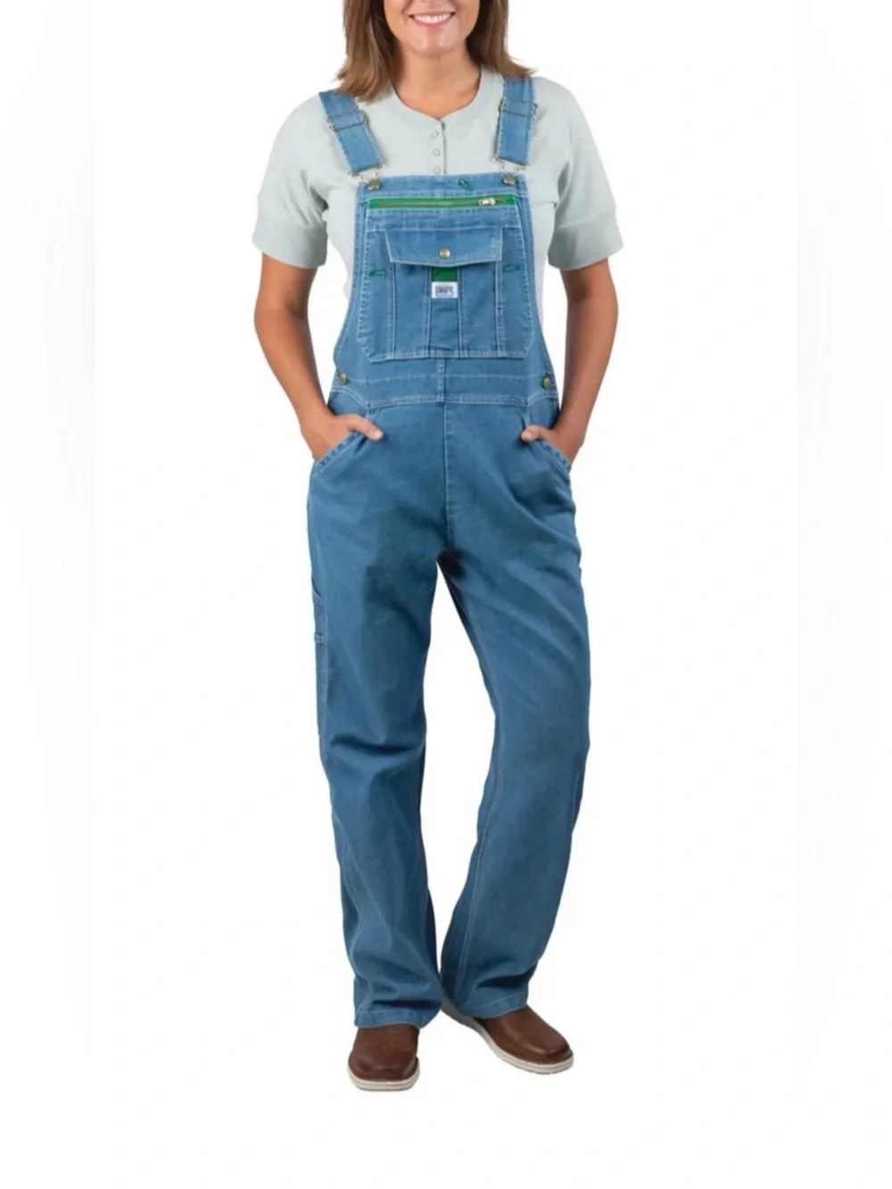 NWT liberty Blue Denim Women's Overalls with Front Bib Pocket Size Medium